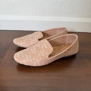 Birdies Starling Woven Basket Weave Flats Pink Sz 9 Casual Boho Comfort Easter